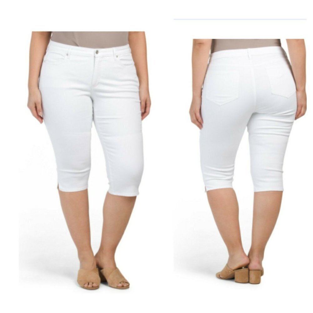 NWT NYDJ Skinny Capri Plus Jean Denim White Lift Tuck Technology Stretch 28W